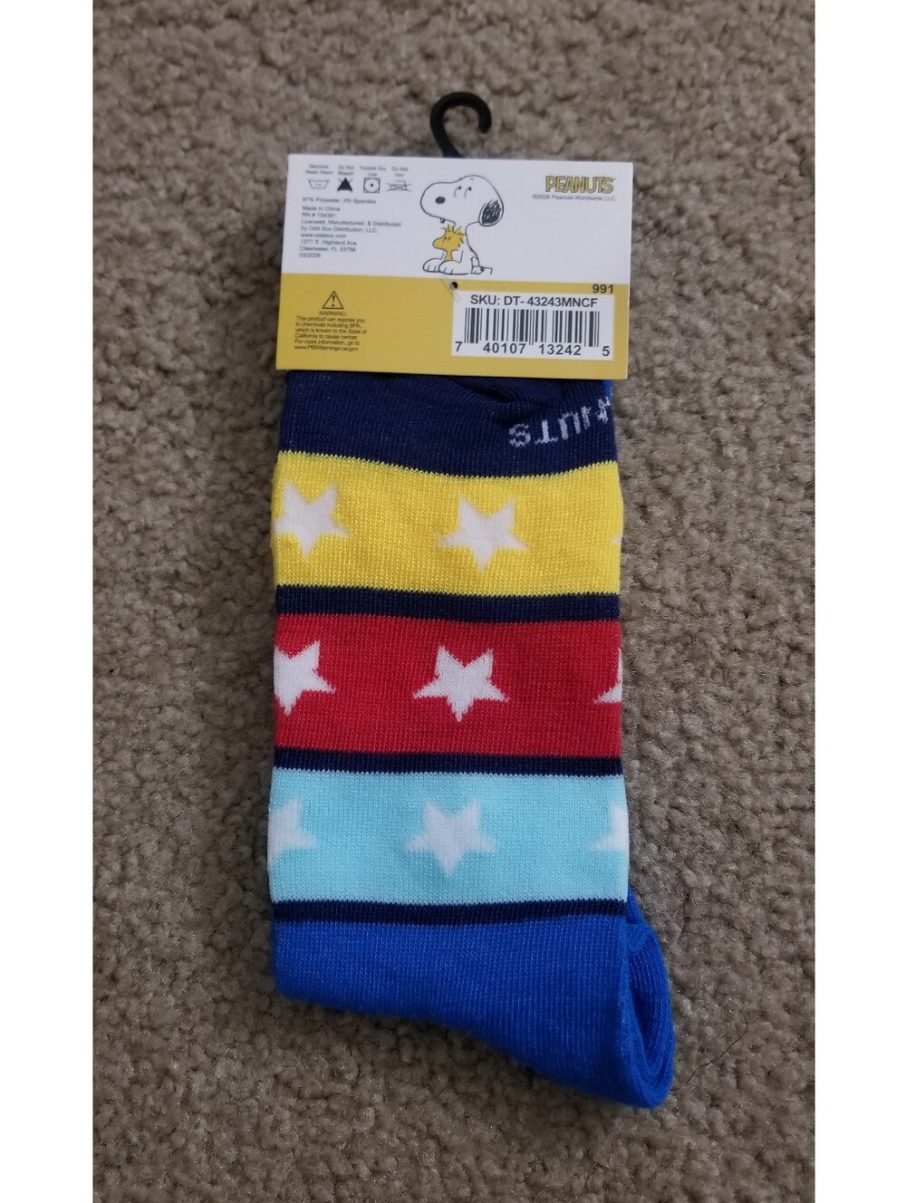 Peanuts Snoopy "Flying Ace" Men’s Crew Socks - Picture 2 of 2